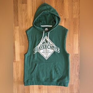 Roots | Beaver Canoe Sleeveless Hoodie | NWT | Forest Green | Women S (Men XS)